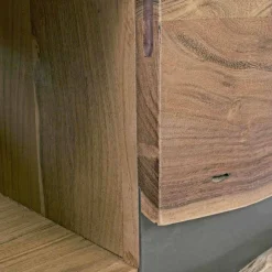 Viadurini Living Tv-Möbel-Homemotion TV-Ständer aus Mangoholz mit Metalleinsätzen - Sonia