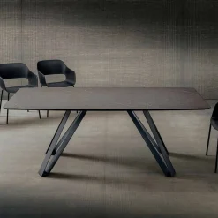 Viadurini Living Esstische-Hpl Küchentisch mit anthrazitfarbenem Metallfuß Made in Italy - Aresto