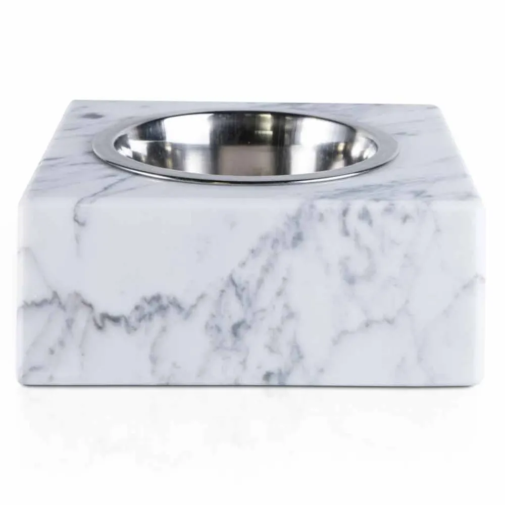 Viadurini Pet Collection Deko Artikel Und Wohnaccessoires-Hunde- und Katzenschale aus weißem Carrara-Marmor Made in Italy - Ciotta