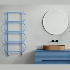 Scirocco H Handtuchheizkörper Wasser-Hydraulische Handtuchwärmerleiter aus farbigem Flachstahl Made in Italy - Kette