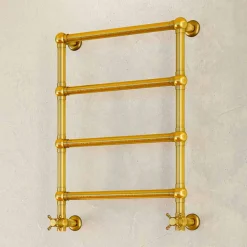 Scirocco H Handtuchheizkörper Wasser-Hydraulischer Designer-Handtuchwärmer Caterina Gold aus Messing