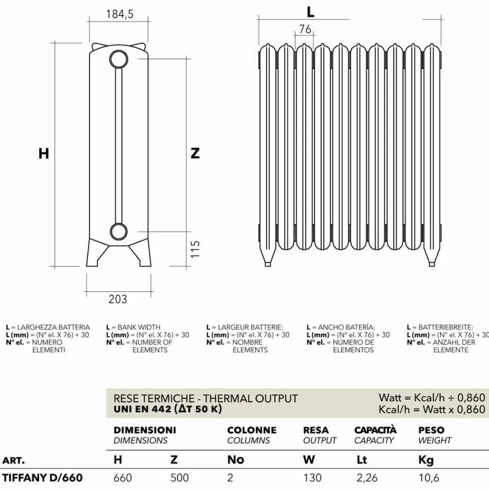Scirocco H Heizkörper-Hydraulischer Designheizkörper aus Gusseisen verziert mit Tiffany