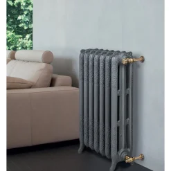 Viadurini Radiators Heizkörper-Hydraulischer Gusseisenheizkörper mit 3 verzierten Säulen – Vanillin