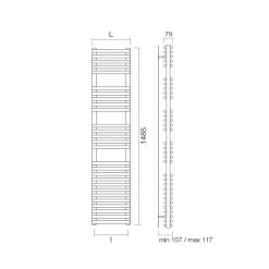 Viadurini Radiators Handtuchheizkörper Wasser-Hydraulischer Handtuchwärmer mit 4 Reihen horizontaler Elemente, hergestellt in Italien – Meringue