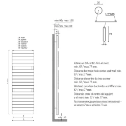 Viadurini Radiators Handtuchheizkörper Wasser-Hydraulischer Handtuchwärmer aus schwarzem Kohlenstoffstahl, hergestellt in Italien – Carezza