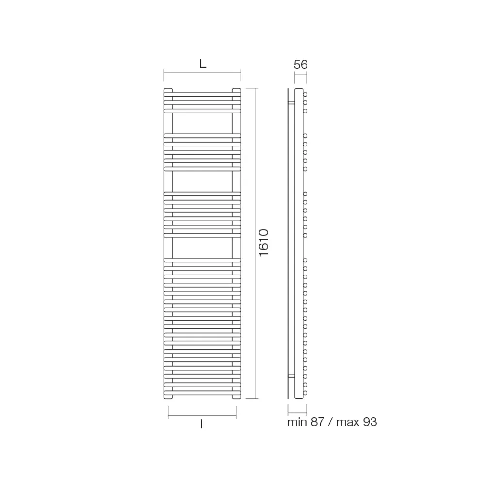 Viadurini Radiators Handtuchheizkörper Wasser-Hydraulischer Handtuchwärmer aus satiniertem Stahl, hergestellt in Italien – Peel