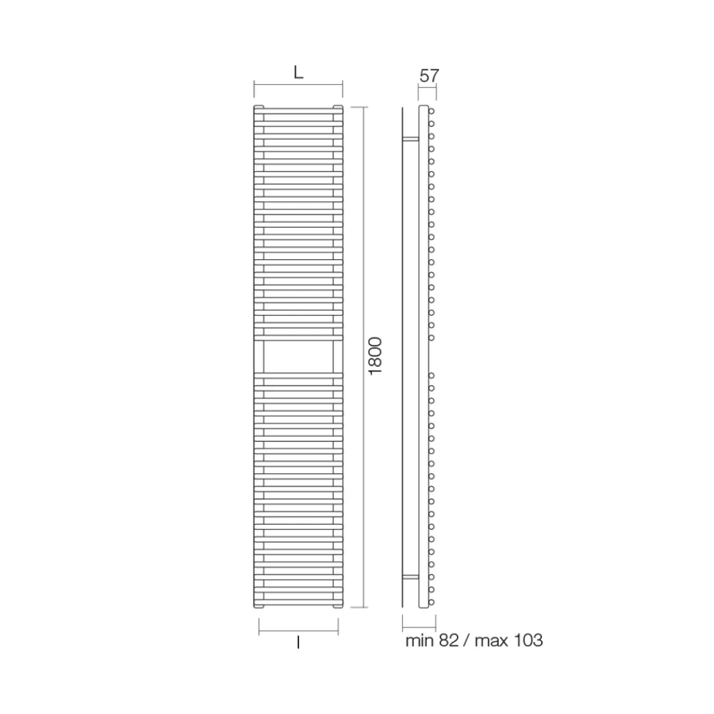 Viadurini Radiators Handtuchheizkörper Wasser-Hydraulischer Handtuchwärmer aus Kohlenstoffstahl – weich