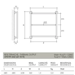 Scirocco H Handtuchheizkörper Wasser-Hydraulischer Handtuchwärmer aus verchromtem Stahl, hergestellt in Italien – Gaia