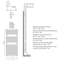 Viadurini Radiators Handtuchheizkörper Wasser-Hydraulischer Handtuchwärmer aus Kohlenstoffstahl Ocker Made in Italy - Tepore