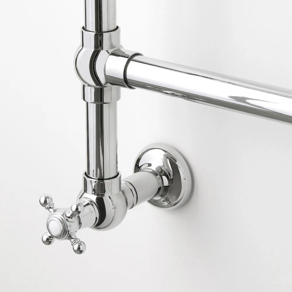 Scirocco H Handtuchheizkörper Wasser-Hydraulischer Handtuchwärmer für Badezimmer aus verchromtem Messing Made in Italy - Caterina