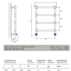 Scirocco H Handtuchheizkörper Wasser-Hydraulischer Handtuchwärmer für Badezimmer aus verchromtem Messing Made in Italy - Caterina