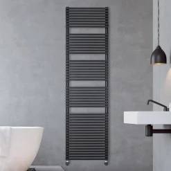 Viadurini Radiators Handtuchheizkörper Wasser-Hydraulischer Handtuchwärmer aus Stahl mit tiefschwarzer Oberfläche, hergestellt in Italien – Brownies
