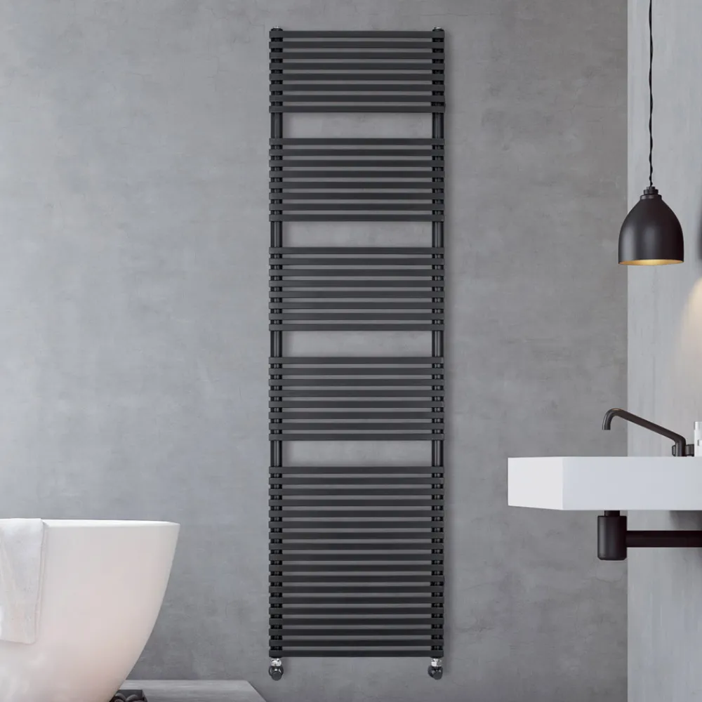 Viadurini Radiators Handtuchheizkörper Wasser-Hydraulischer Handtuchwärmer aus Stahl mit tiefschwarzer Oberfläche, hergestellt in Italien – Brownies