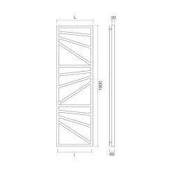 Viadurini Radiators Handtuchheizkörper Wasser-Hydraulischer Handtuchwärmer mit quadratischen Elementen, hergestellt in Italien – Mandeln