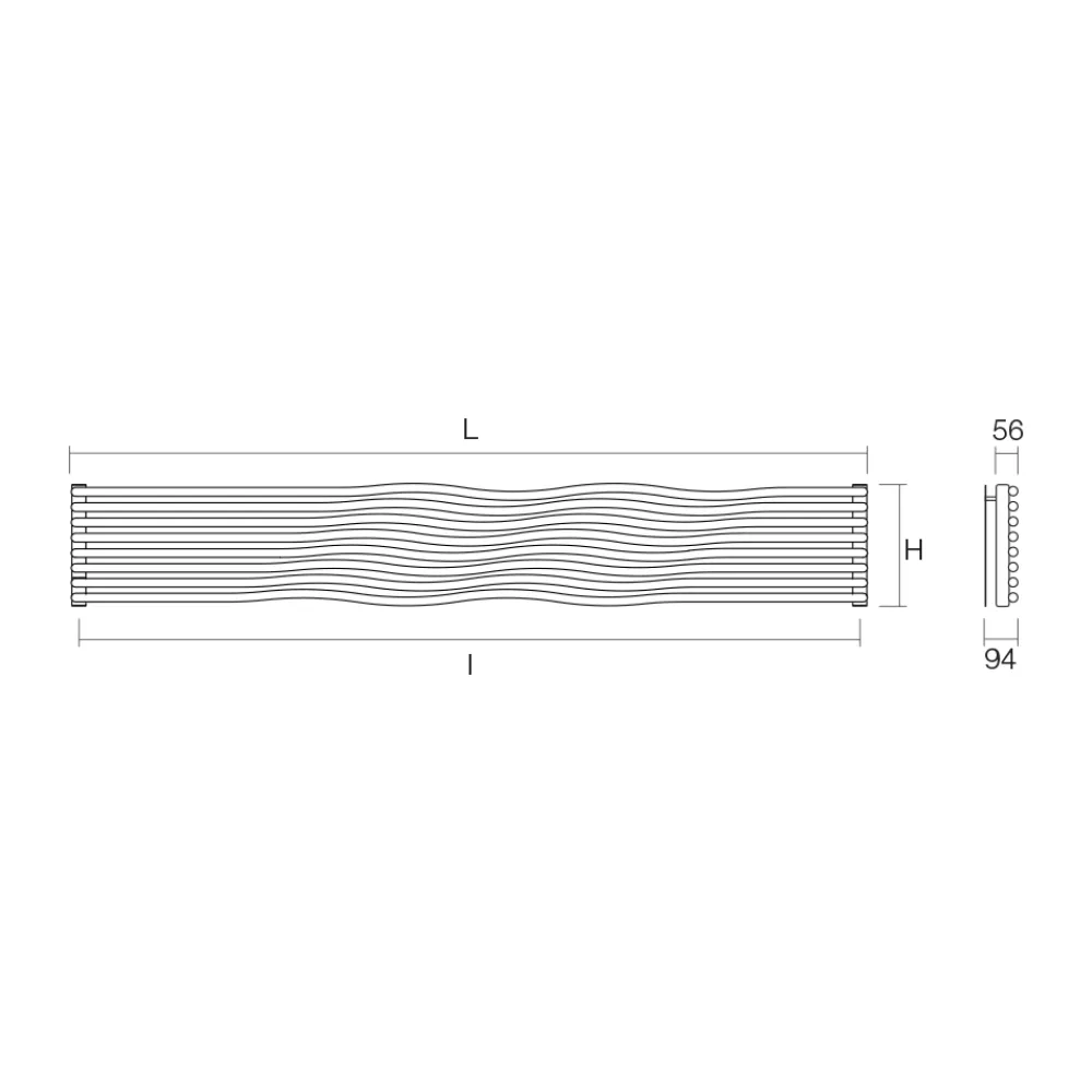Viadurini Radiators Heizkörper Hydraulisch-Hydraulischer Heizkörper mit horizontal gebogenen Elementen, hergestellt in Italien – Zucchero