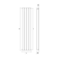 Viadurini Radiators Heizkörper Hydraulisch-Hydraulischer Heizkörper mit einer Reihe flacher Elemente, hergestellt in Italien – Zabaione