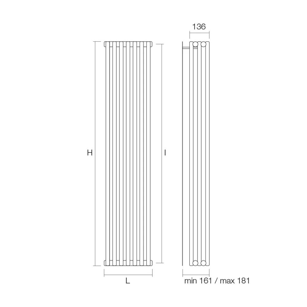 Viadurini Radiators Heizkörper Hydraulisch-Hydraulischer Heizkörper mit drei Abschnitten vertikaler Elemente – Cantucci