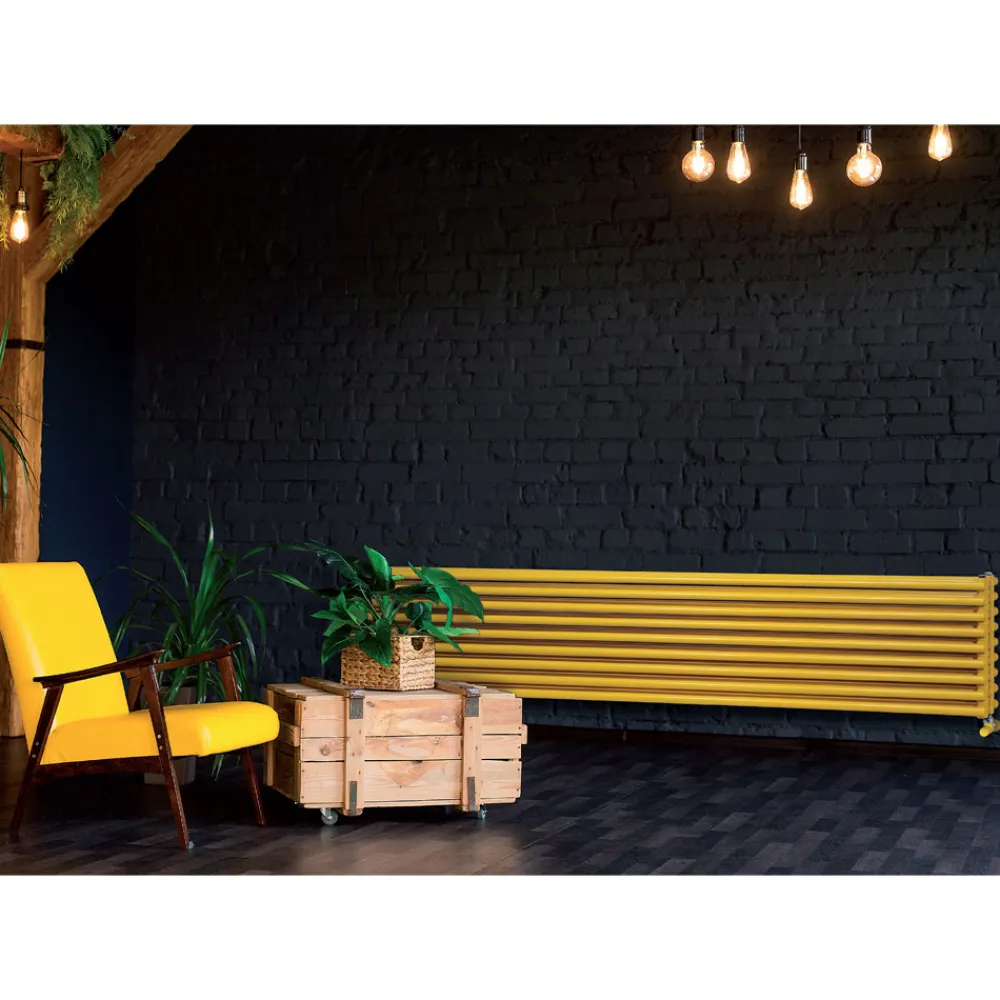 Viadurini Radiators Heizkörper Hydraulisch-Hydraulischer Heizkörper mit dreifacher Serie horizontaler Elemente, hergestellt in Italien – Caramella