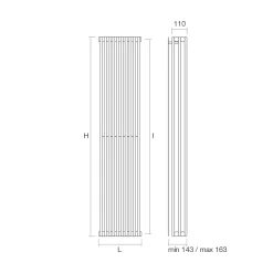 Viadurini Radiators Heizkörper Hydraulisch-Hydraulischer Heizkörper mit dreifacher Serie vertikaler Elemente, hergestellt in Italien – Cenci