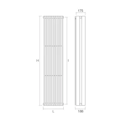 Viadurini Radiators Heizkörper Hydraulisch-Hydraulischer Heizkörper mit flachen Elementen aus verkehrsweißem Stahl – Pflaume