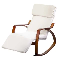 Viadurini Living Moderne Sessel-Indoor-Schaukel aus Birkenholz und Stoff - Abissi