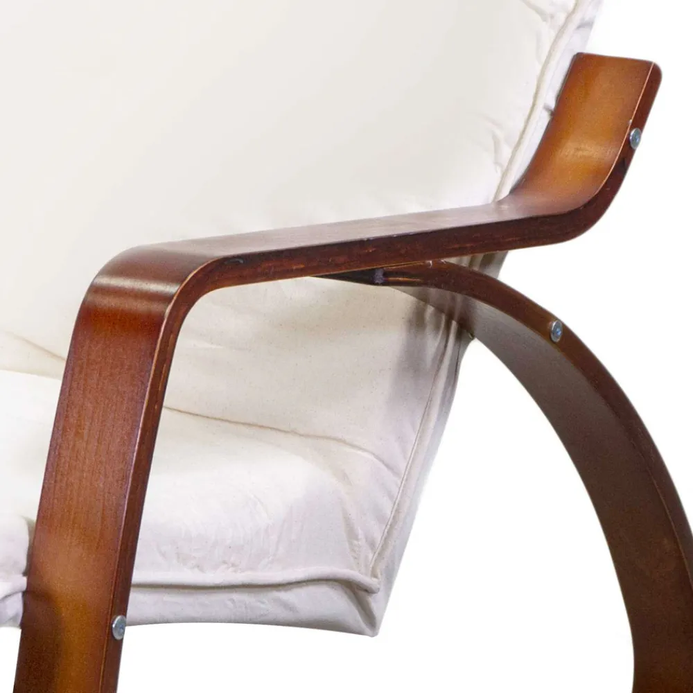 Viadurini Living Moderne Sessel-Indoor-Schaukel aus Birkenholz und Stoff - Abissi