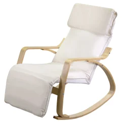 Viadurini Living Moderne Sessel-Indoor-Schaukel aus Birkenholz und Stoff - Abissi