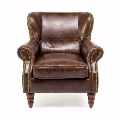 Viadurini Living Klassische Sessel-Indoor-Sessel komplett aus Vintage-Leder in gealterter Optik - Stempel