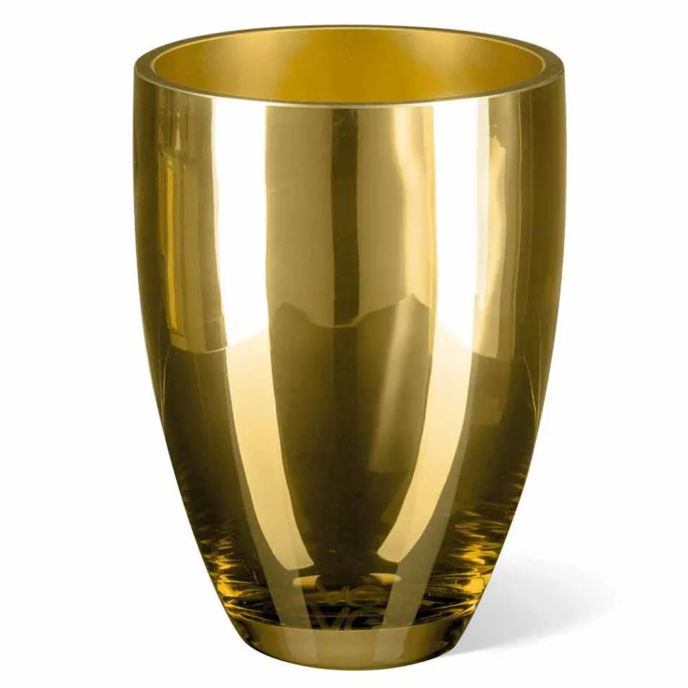 Viadurini Living Deko Vasen-Indoor-Vase aus mundgeblasenem Glas Gold-Finish Handgefertigt in Italien - Taka