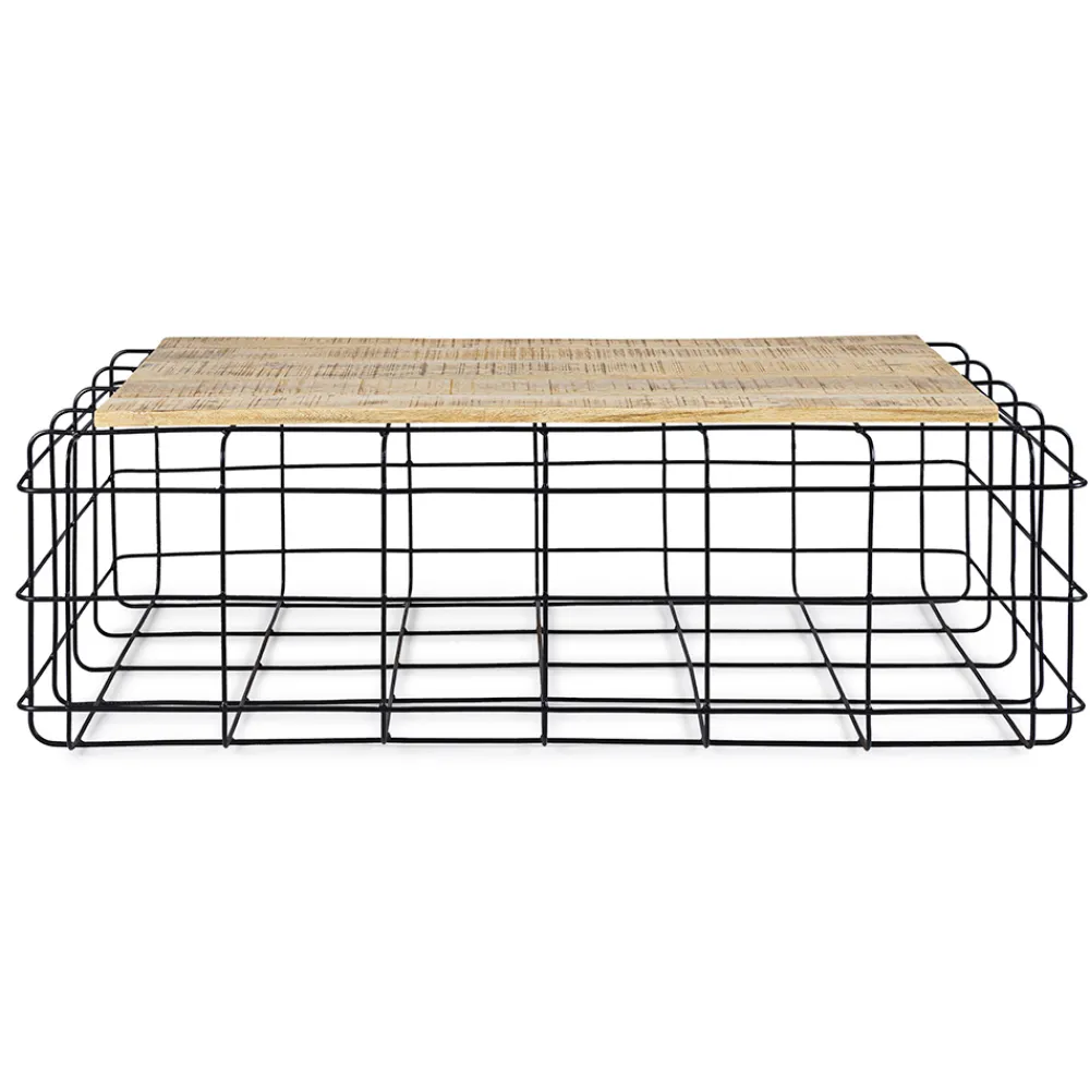 Viadurini Living Moderne Couchtische-Industriedesign Couchtisch aus Mangoholz und Stahl - Carioca