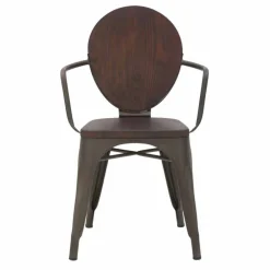 Viadurini Living Design Stühle-Industriedesign Stuhl Holzsitz und Eisengestell, 2 Stück - Delia