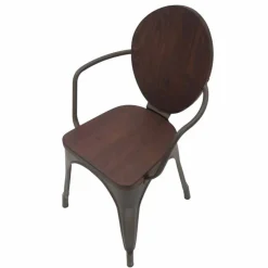 Viadurini Living Design Stühle-Industriedesign Stuhl Holzsitz und Eisengestell, 2 Stück - Delia