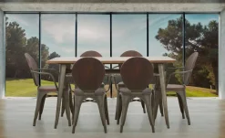 Viadurini Living Design Stühle-Industriedesign Stuhl Holzsitz und Eisengestell, 2 Stück - Delia