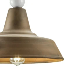 Ferroluce Wandleuchte Industrial-Industriedesign-Wandlampe aus Eisen und Keramik, handgefertigt - Grunge