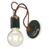 Ferroluce Wandleuchte Industrial-Industrielle handwerkliche Wandlampe aus Eisen und Keramik - Vintage