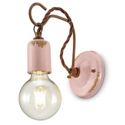 Ferroluce Wandleuchte Industrial-Industrielle handwerkliche Wandlampe aus Eisen und Keramik - Vintage