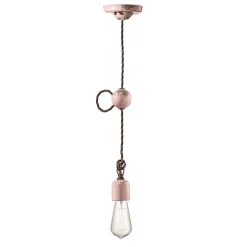 Ferroluce Pendelleuchte Industrial-Industrielle handwerkliche Pendelleuchte aus Eisen und Keramik - Vintage
