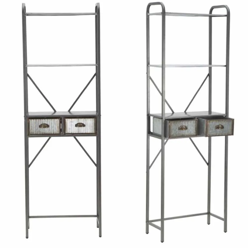 Viadurini Living Badmöbel Hängend-Industrieller Badezimmerschrank aus Eisen im Vintage-Stil mit Schubladen - Pome