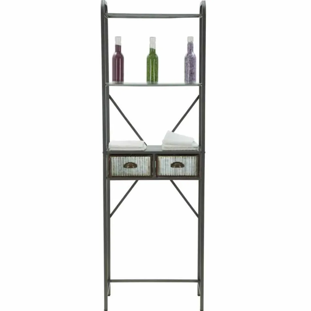 Viadurini Living Badmöbel Hängend-Industrieller Badezimmerschrank aus Eisen im Vintage-Stil mit Schubladen - Pome