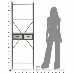 Viadurini Living Badmöbel Hängend-Industrieller Badezimmerschrank aus Eisen im Vintage-Stil mit Schubladen - Pome