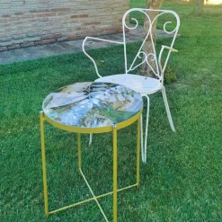 Viadurini Design Moderne Couchtische-Innen- oder Außen-Couchtisch mit Metallstruktur Made in Italy - Carim