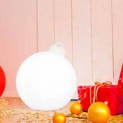 Viadurini Lighting Design Beleuchtung|Designer Stehlampen-Innen- oder Außendekor Lampe Roter, weißer Weihnachtsball - Pallastar