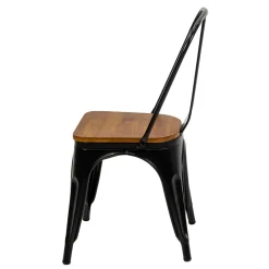 Viadurini in the Garden Gartenstühle Metall-Innen- und Außenstuhl aus Eisen und Holzsitz - Schreibwaren