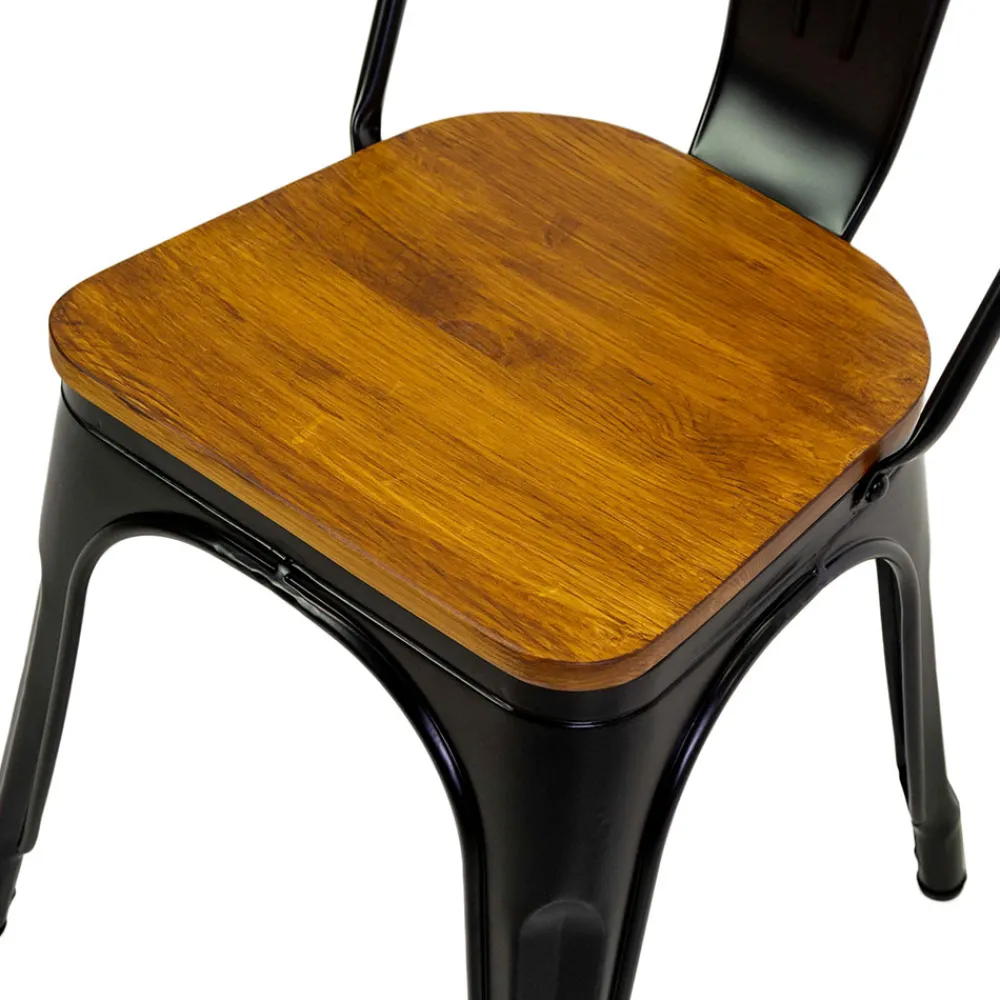 Viadurini in the Garden Gartenstühle Metall-Innen- und Außenstuhl aus Eisen und Holzsitz - Schreibwaren