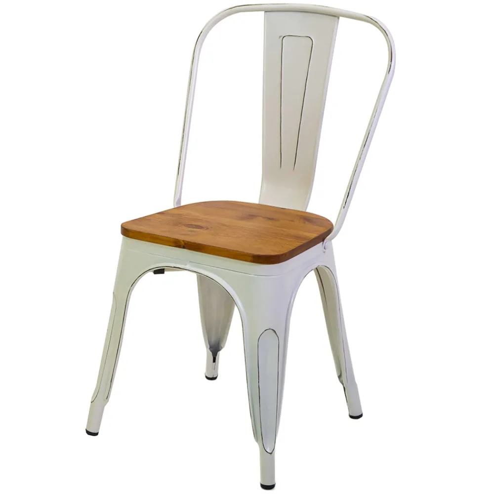 Viadurini in the Garden Gartenstühle Metall-Innen- und Außenstuhl aus Eisen und Holzsitz - Schreibwaren