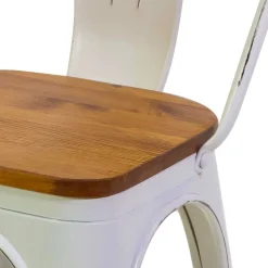 Viadurini in the Garden Gartenstühle Metall-Innen- und Außenstuhl aus Eisen und Holzsitz - Schreibwaren