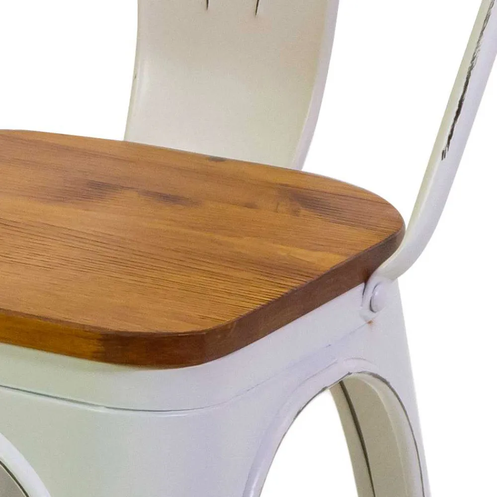 Viadurini in the Garden Gartenstühle Metall-Innen- und Außenstuhl aus Eisen und Holzsitz - Schreibwaren