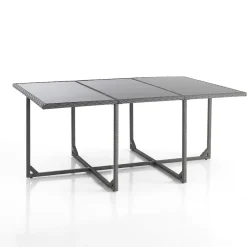 Viadurini in the Garden Gartentische Fest-Innen- und Außentisch mit 6 Stühlen mit verstellbarer Rückenlehne und 4 Hockern – Venir