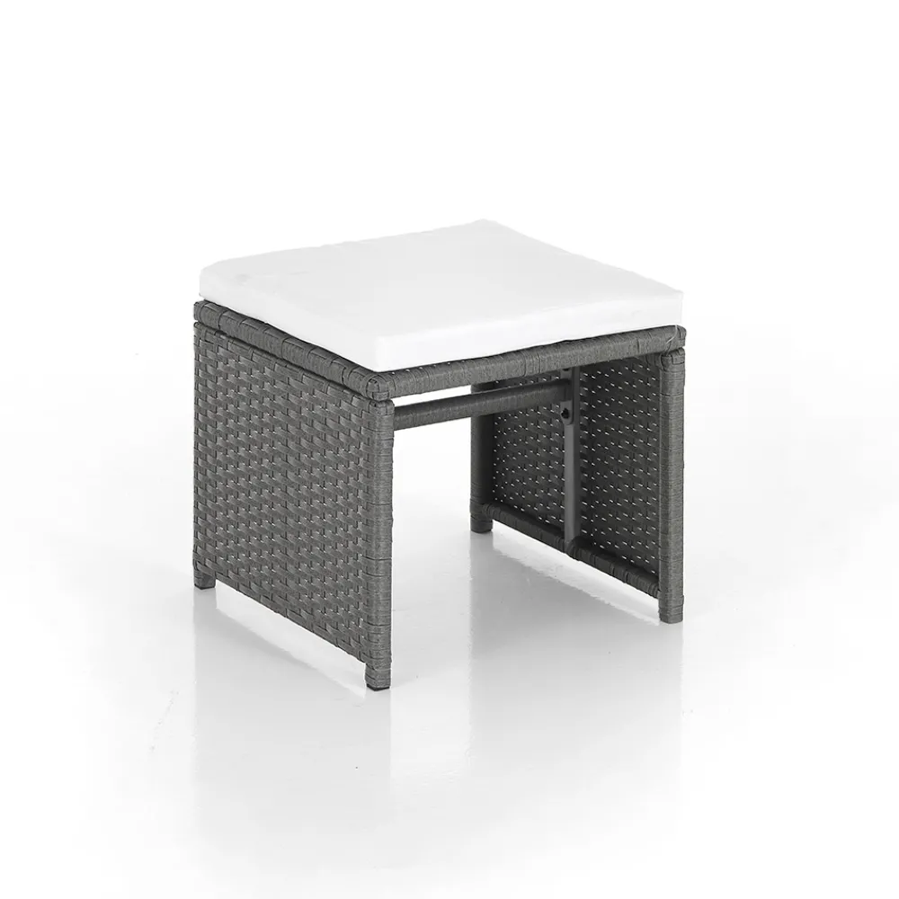 Viadurini in the Garden Gartentische Fest-Innen- und Außentisch mit 6 Stühlen mit verstellbarer Rückenlehne und 4 Hockern – Venir