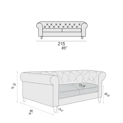 Viadurini Living Moderne Sofas-Innensofa in verschiedenen Größen erhältlich Made in Italy - Vivace